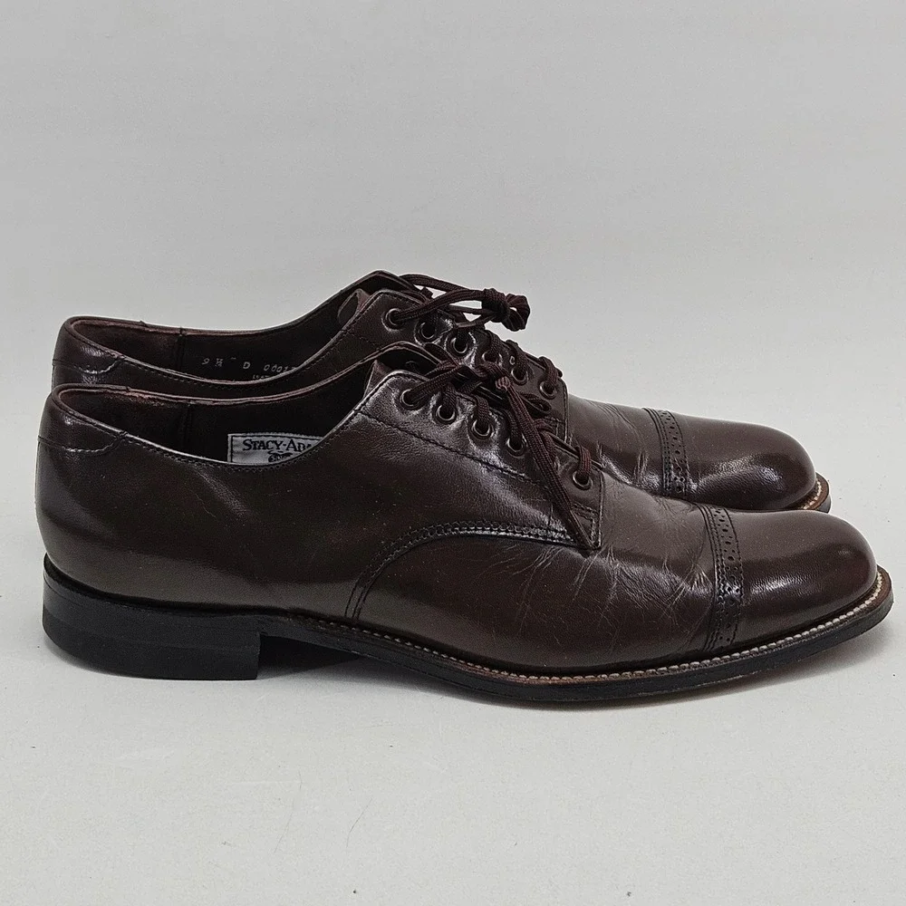 Johnston & Murphy Mens 9.5 D Brown Leather Cap Toe Oxford  display picture 1